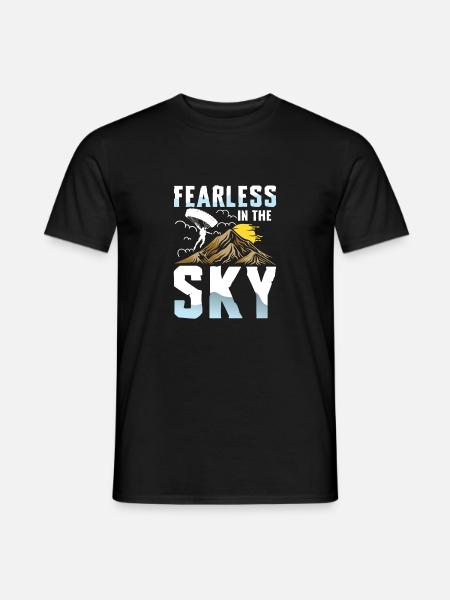 Furchtlos Am Himmel Paragliding Abenteuer - Männer T-Shirt - Schwarz