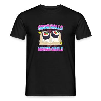Kawaii Japonais Anime Manga Otaku Sushi - T-shirt homme - noir - Devant - AI Model Male 178 light (178cm)