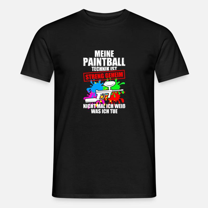 Paintball Technik Gotcha Paintballspieler - Männer T-Shirt - Schwarz