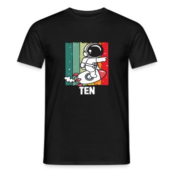 Astronaut Rocket Ten Birthday Adventure - Men's T-Shirt - black - Front - AI Model Male 178 light (178cm)