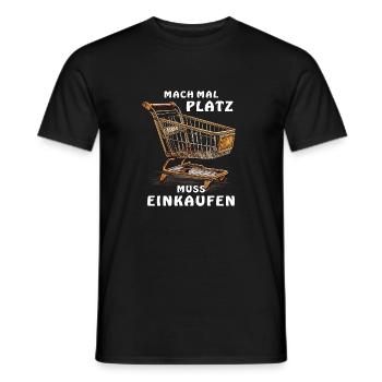 PANIER D’ACHAT FAIRE DE LA PLACE DOIT FAIRE SES ACHATS - T-shirt homme - noir - Devant - AI Model Male 178 light (178cm)