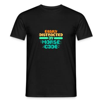Morsecode Easily Distracted By Morse Code - Männer T-Shirt - Schwarz - Vorne - AI Model Male 178 light (178cm)