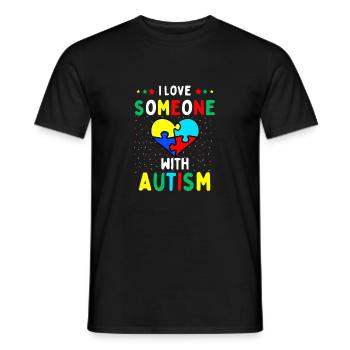 I Love Someone with Autism - Men's T-Shirt - black - Front - AI Model Male 178 light (178cm)