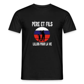 père et fils papa dab lille supporter lillois - T-shirt homme - noir - Devant - AI Model Male 178 light (178cm)