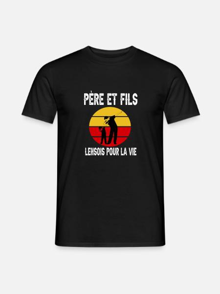 père et fils papa dab lens supporter lensois - T-shirt homme - noir