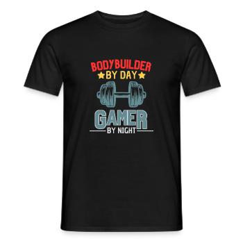 Gamer Bodybuilder Kraftsport Design - Männer T-Shirt - Schwarz - Vorne - AI Model Male 178 light (178cm)