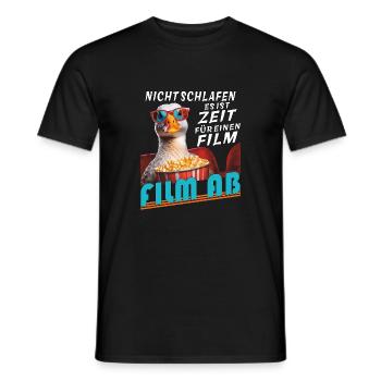 L’OIE NE DORT PAS L’HEURE DU FILM - T-shirt homme - noir - Devant - AI Model Male 178 light (178cm)
