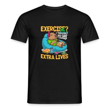 Capybara Gamer Gaming - Männer T-Shirt - Schwarz - Vorne - AI Model Male 178 light (178cm)