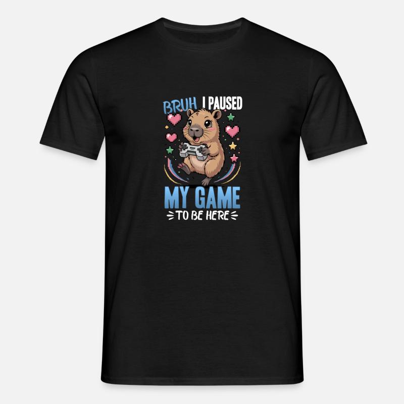 Capybara Gamer Gaming - T-shirt Homme - noir