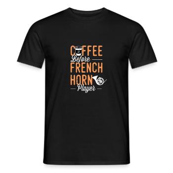 French Horn Coffee Musical Instrument Coffee Lover - Men's T-Shirt - black - Front - AI Model Male 178 light (178cm)