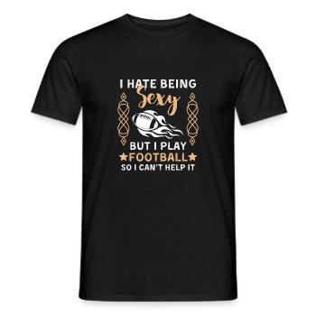 Drôle de dicton de football américain - T-shirt homme - noir - Devant - AI Model Male 178 light (178cm)