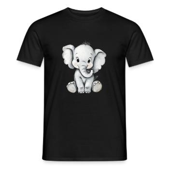 kleiner süßer Elefant - Männer T-Shirt - Schwarz - Vorne - AI Model Male 178 light (178cm)