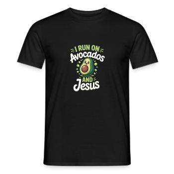 Avocado Jesus Faith Christian - Men's T-Shirt - black - Front - AI Model Male 178 light (178cm)