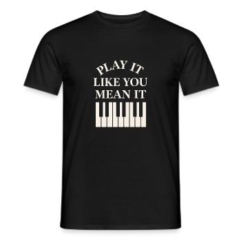 Classical Pianist Piano Life Music Recital - Men's T-Shirt - black - Front - AI Model Male 178 light (178cm)
