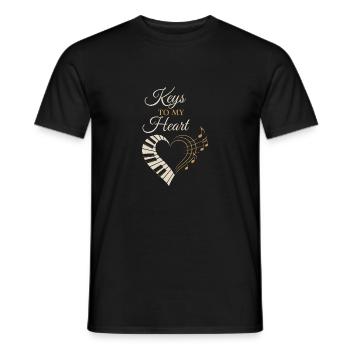 Classical Pianist Piano Life Music Recital - Men's T-Shirt - black - Front - AI Model Male 178 light (178cm)