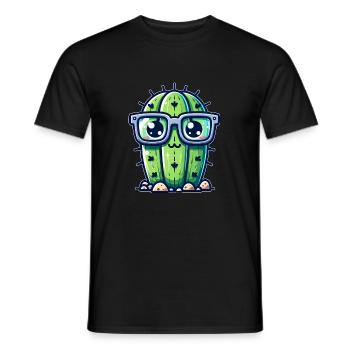 Cactus à lunettes - T-shirt homme - noir - Devant - AI Model Male 178 light (178cm)