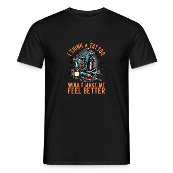 Tattoo Artist I Think A Tattoo Would Make Tattooer - Männer T-Shirt - Schwarz - Vorne - AI Model Male 178 light (178cm)