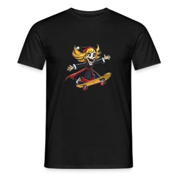 SENSENMANN FRAU SKATEBOARD - Männer T-Shirt - Schwarz - Vorne - AI Model Male 178 light (178cm)