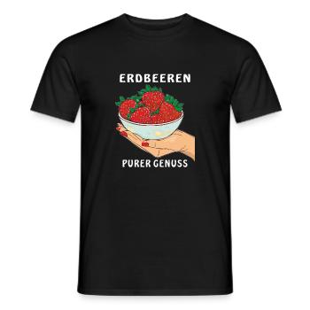 STRAWBERRIES HAND PURE ENJOYMENT - Men's T-Shirt - black - Front - AI Model Male 178 light (178cm)
