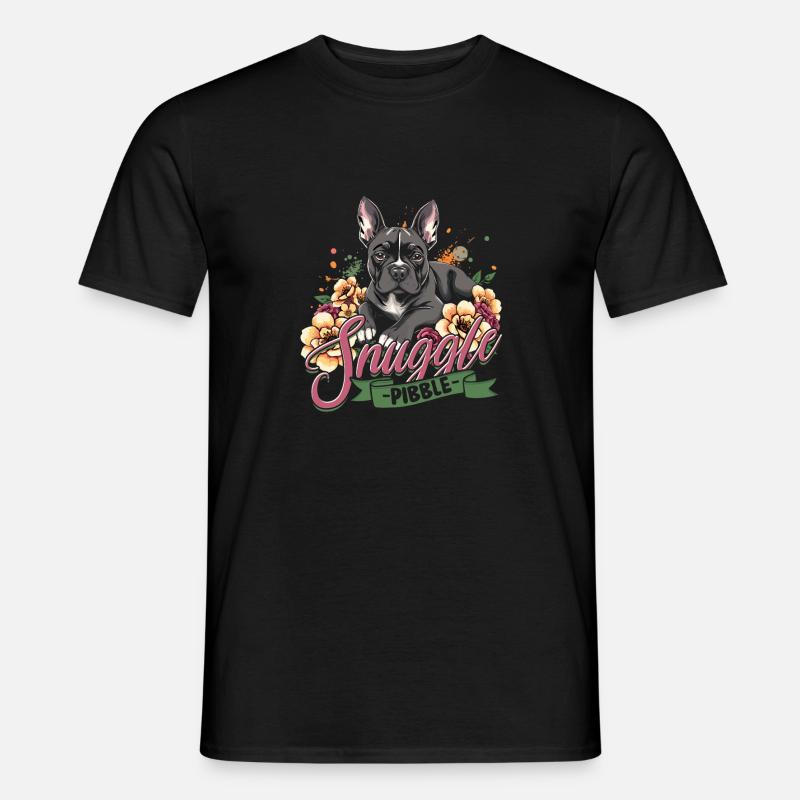 Pitbull Pitbulls Snuggle Pibble - Männer T-Shirt - Schwarz