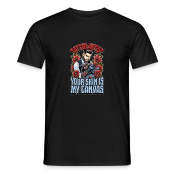 Tattoo Artist Your Skin Is My Canvas Tattoo Lover - Männer T-Shirt - Schwarz - Vorne - AI Model Male 178 light (178cm)