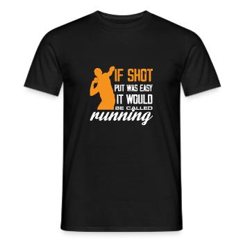 Shot Put Running Humor Design - Männer T-Shirt - Schwarz - Vorne - AI Model Male 178 light (178cm)