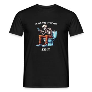 SKELETON TOILET SMARTPHONE - Men's T-Shirt - black - Front - AI Model Male 178 light (178cm)