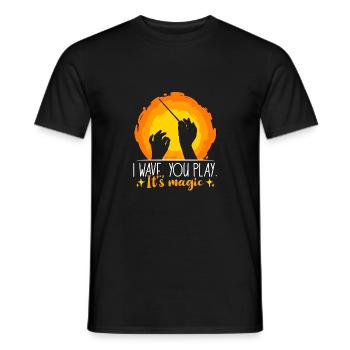 Directeur musical I Wave You Play C’est producteur de musique - T-shirt homme - noir - Devant - AI Model Male 178 light (178cm)