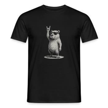 Rock Music Funny Capybara with Sunglasses - Men's T-Shirt - black - Front - AI Model Male 178 light (178cm)