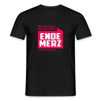ENDE MERZ - Männer T-Shirt - Schwarz - Vorne - AI Model Male 178 light (178cm)