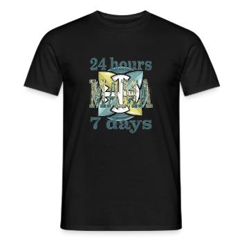 24 hours 7 days MAMA - Männer T-Shirt - Schwarz - Vorne - AI Model Male 178 light (178cm)