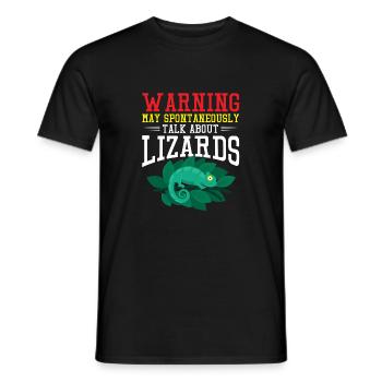 Fun Warning Lizard Talk Design - Men's T-Shirt - black - Front - AI Model Male 178 light (178cm)