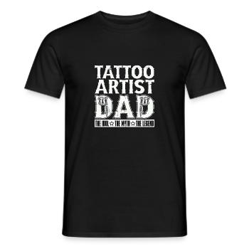 Tatoueur Papa L’Idole Le Mythe Arts du tatouage - T-shirt homme - noir - Devant - AI Model Male 178 light (178cm)
