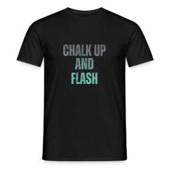 Boulderer Chalk Up and Flash Bouldering - Men's T-Shirt - black - Front - AI Model Male 178 light (178cm)
