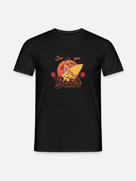 Sea You at the Beach Retro - Men's T-Shirt - black