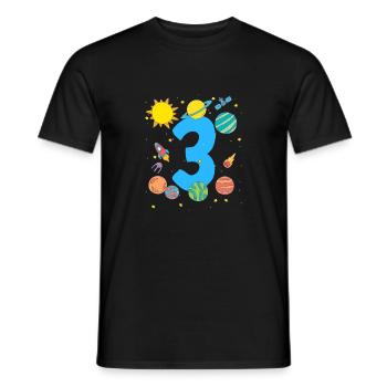 Space Adventure for Birthday Girl - Men's T-Shirt - black - Front - AI Model Male 178 light (178cm)