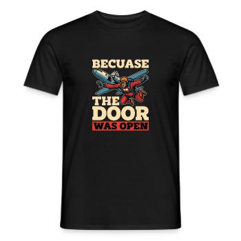 Skydiving Because The Door Was Open Parachutist - Männer T-Shirt - Schwarz - Vorne - AI Model Male 178 light (178cm)