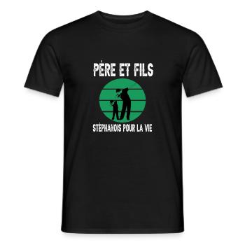 père et fils papa dab saint étienne supporter - T-shirt homme - noir - Devant - AI Model Male 178 light (178cm)