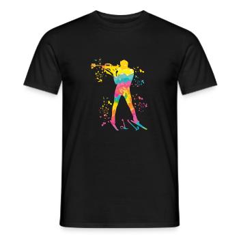 Biathlète Biathlon combiné nordique - T-shirt homme - noir - Devant - AI Model Male 178 light (178cm)