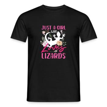 Juste une fille qui aime le design des lézards - T-shirt homme - noir - Devant - AI Model Male 178 light (178cm)