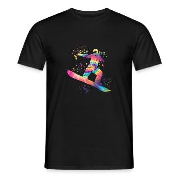 Snowboarder Snowboarding Snowboard - Men's T-Shirt - black - Front - AI Model Male 178 light (178cm)