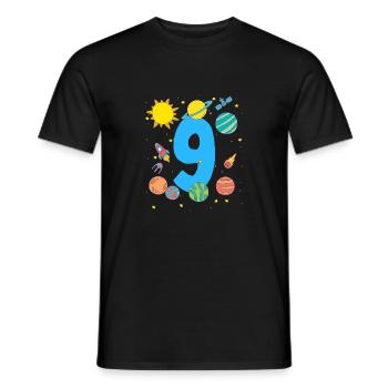 Space Adventure Number Nine - Men's T-Shirt - black - Front - AI Model Male 178 light (178cm)