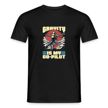 Parachutisme Gravity est mon copilote adore le parachutisme - T-shirt homme - noir - Devant - AI Model Male 178 light (178cm)