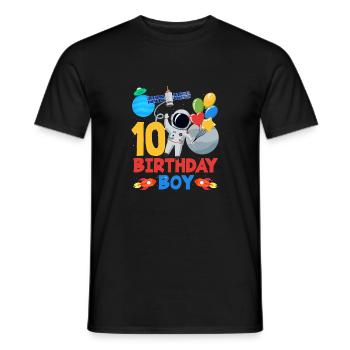 Astronaut Space 10 Birthday Boy - Men's T-Shirt - black - Front - AI Model Male 178 light (178cm)