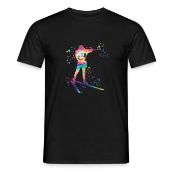 Biathlète Biathlon combiné nordique - T-shirt homme - noir - Devant - AI Model Male 178 light (178cm)