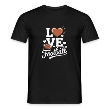 Love American Football Saying - Men's T-Shirt - black - Front - AI Model Male 178 light (178cm)