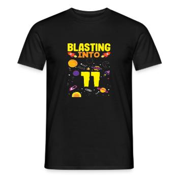 Aventure spatiale avec 11 planètes - T-shirt homme - noir - Devant - AI Model Male 178 light (178cm)