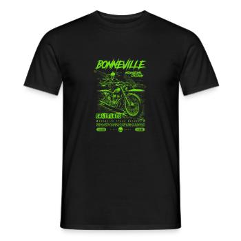 Bonneville Salzwüste Motorrad Vintage Biker - Männer T-Shirt - Schwarz - Vorne - AI Model Male 178 light (178cm)