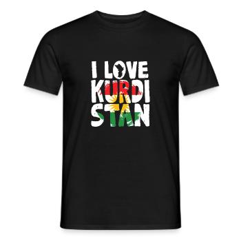 J’aime le Kurdistan, les Kurdes, les Kurdes - T-shirt homme - noir - Devant - AI Model Male 178 light (178cm)