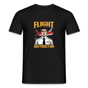 Instructeur de vol Professeur d’aviation École de pilotage - T-shirt homme - noir - Devant - AI Model Male 178 light (178cm)
